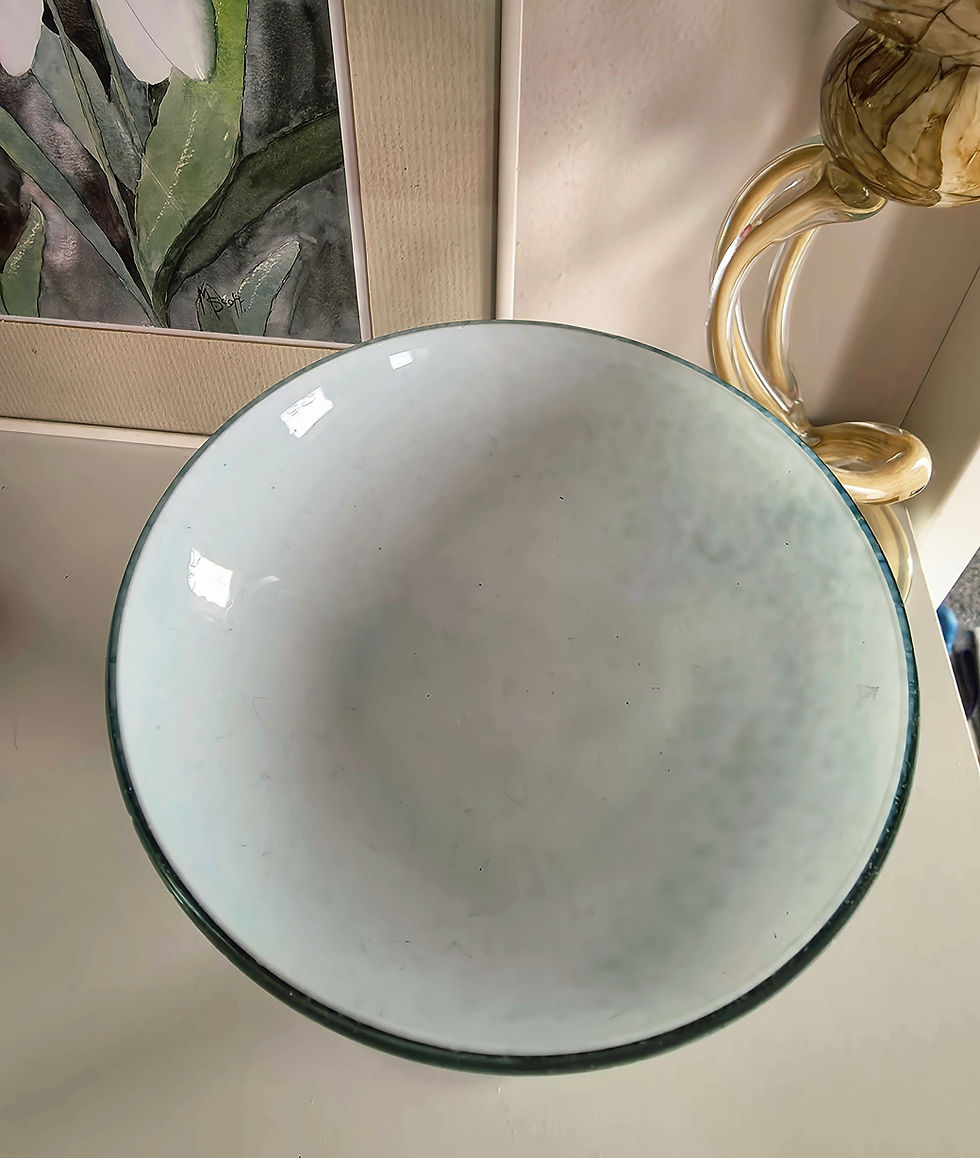 Thumbnail: 1970's Polish glass art 'jellyfish' bowl by Josefina Glassworks in Krosno