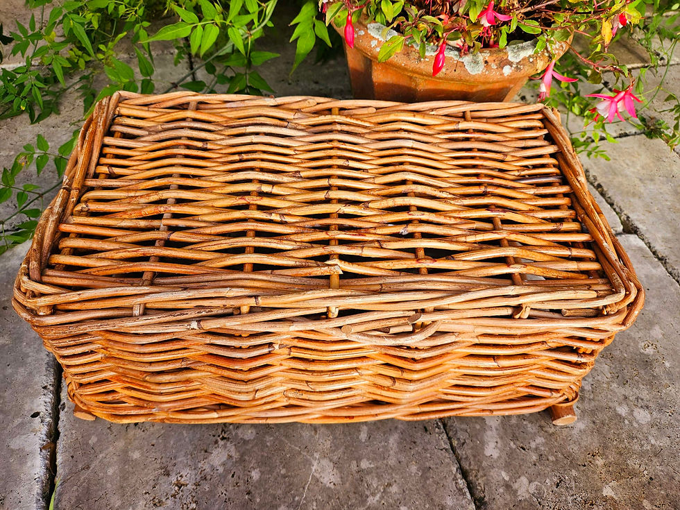 Thumbnail: Rustic hamper basket with wooden handles