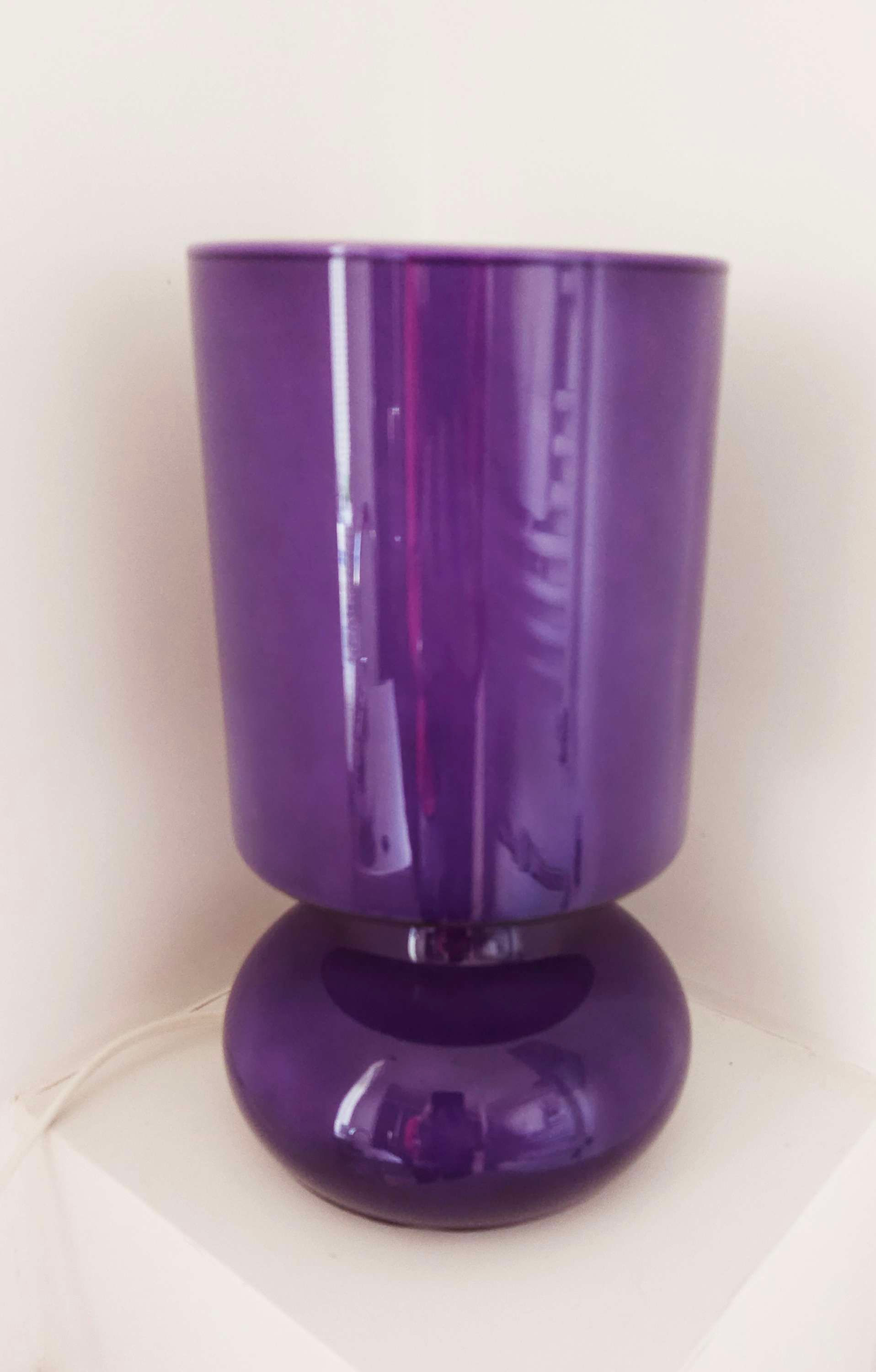 Violet Vintage Ikea glass Mushroom Lamp