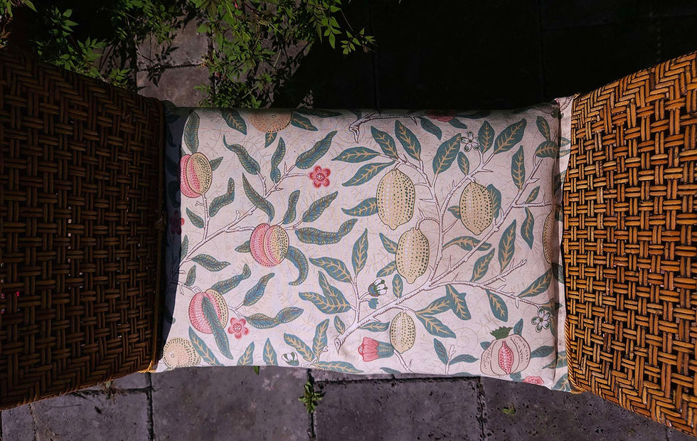Thumbnail: Roman style rattan bench with fitted cushion