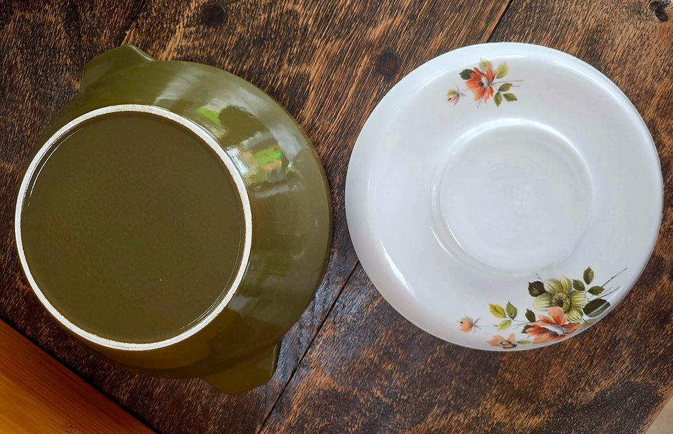Thumbnail: Pair of 1960's Royal Tudorware 'Amber Rose' lidded tureen serving dishes 