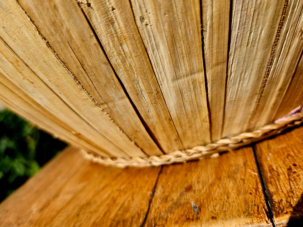 Thumbnail: Large, ceramic & bamboo indoor planter