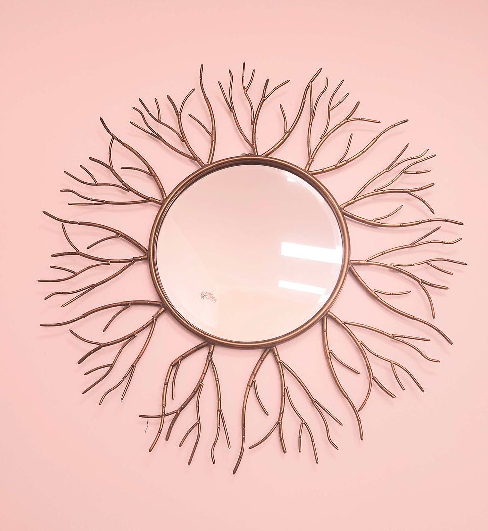 Thumbnail: Spectacular, very large, gold iron twig mirror