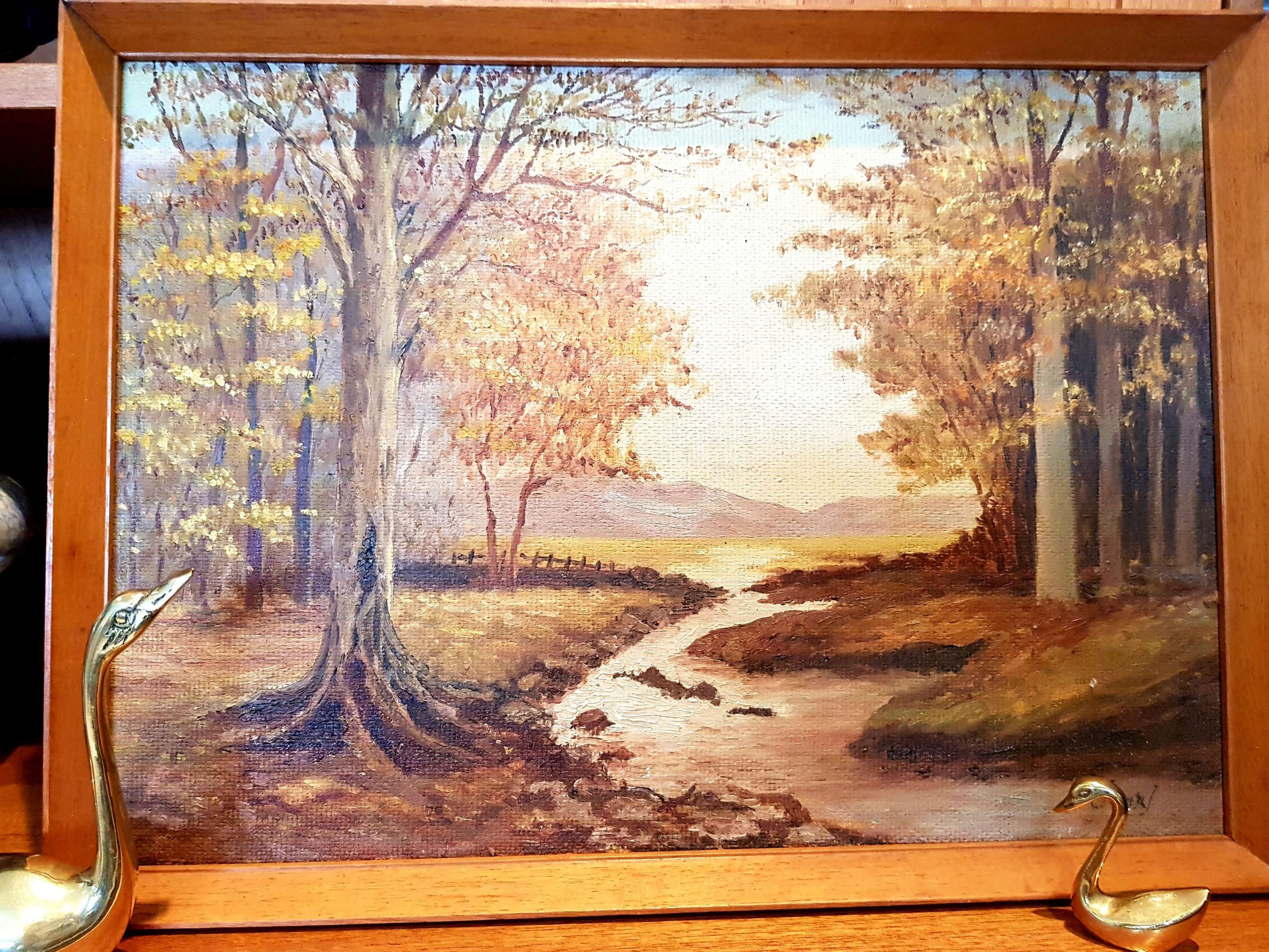 Beautiful oil or acrylic on canvas of autumnal landscape