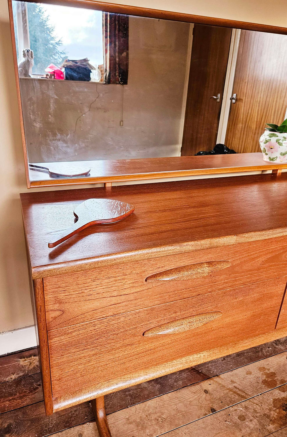 Thumbnail: 1960's teak 4 drawer dressing table with mirror, possibly by Austinsuite
