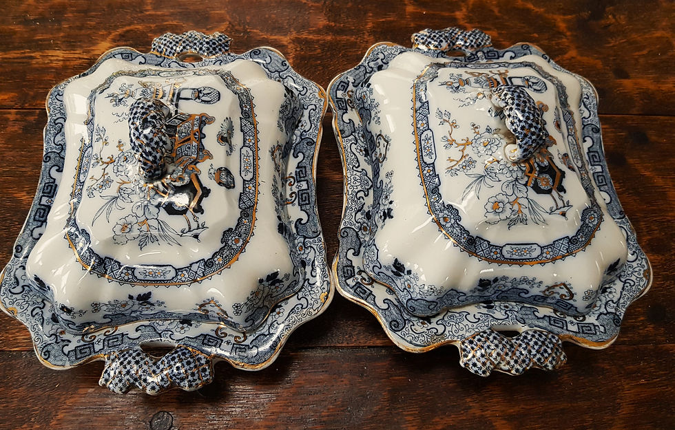 Thumbnail: Rare and magnificent pair of ornate 19th Century tureens