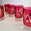 Thumbnail: Set of 5 beautiful cranberry crystal etched wine glasses