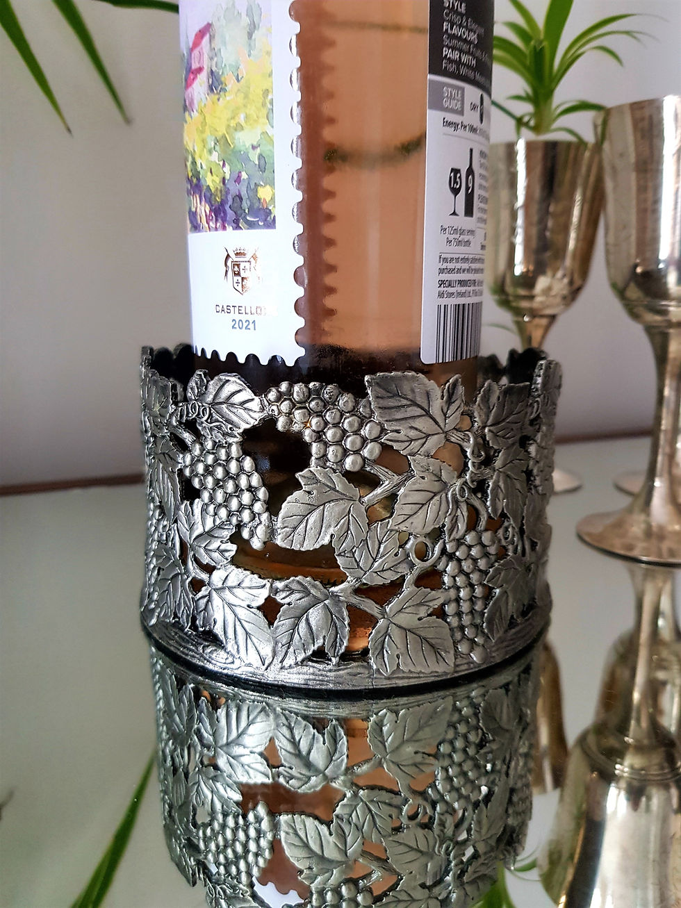 Thumbnail: Ornate pewter wine or Champagne holder