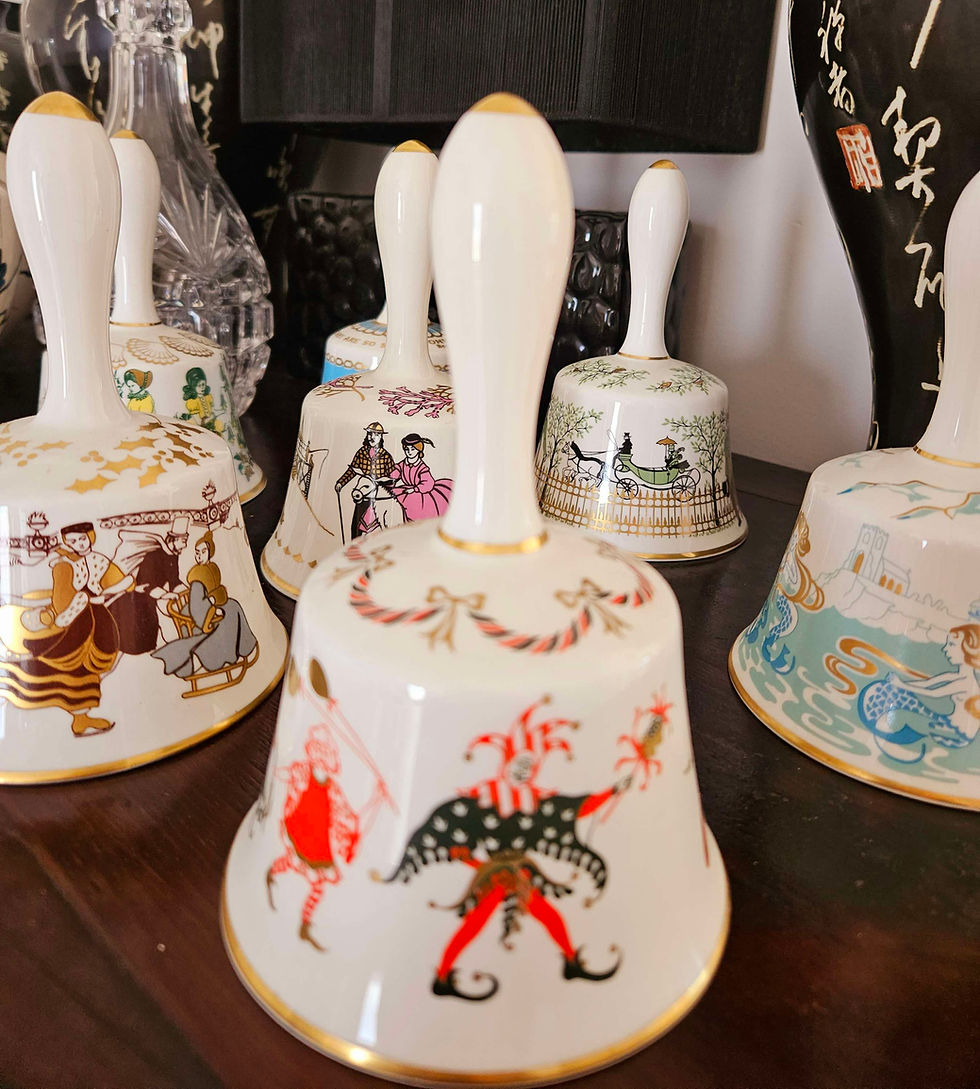 Thumbnail: Seven Hammersley annual collector's Fine Bone China bells
