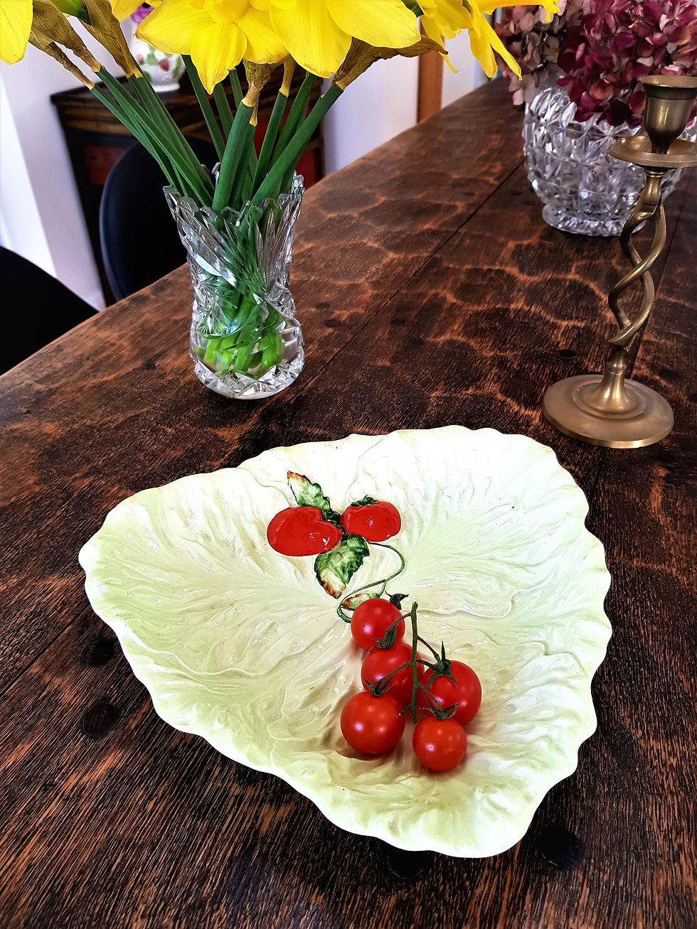 Thumbnail: Vintage Carlton Ware salad leaf serving dish or plate with tomato motif