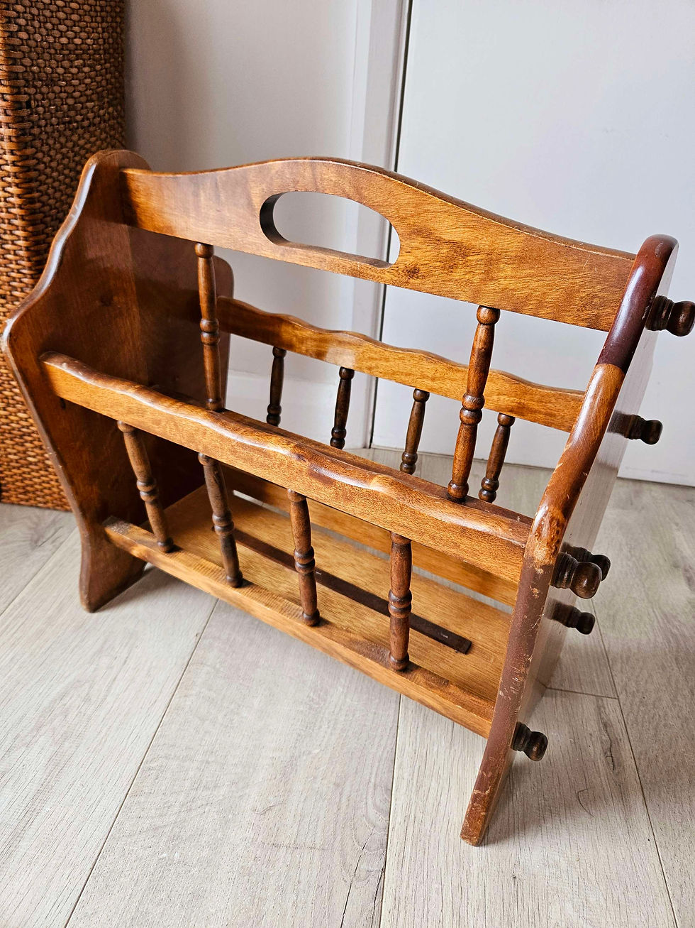 Thumbnail: Mid-Century magazine rack in polished wood