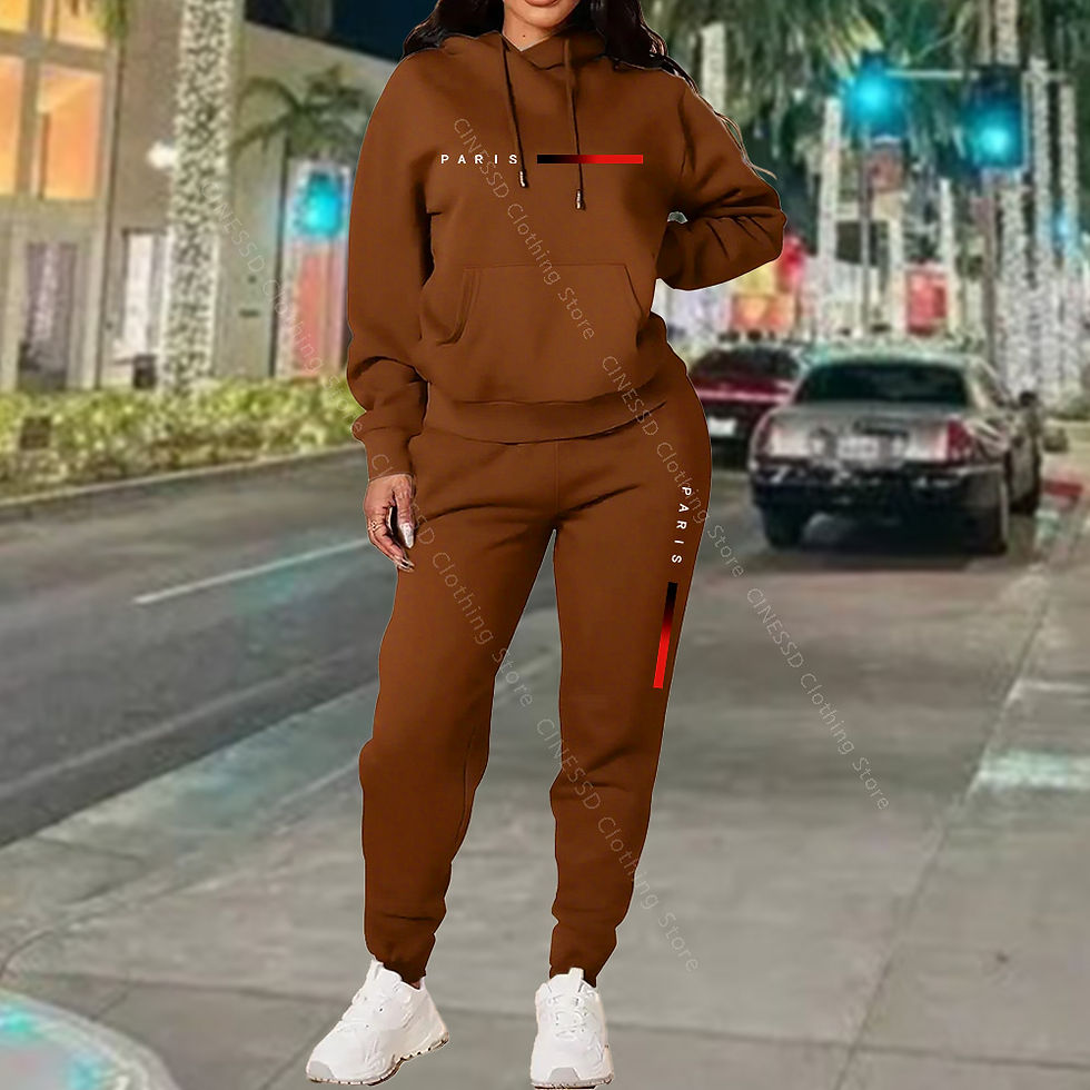 Thumbnail: New Women's Sets Hoodie and Pants PARIS Letter Print High Quality Sports Suit Sp