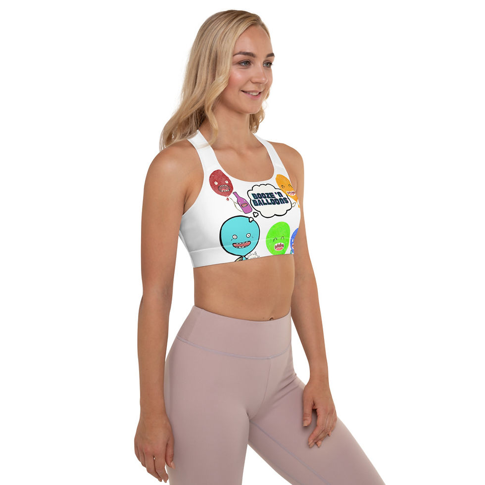 Thumbnail: "Booze 'N Balloons" Party Balloons Padded Sports Bra