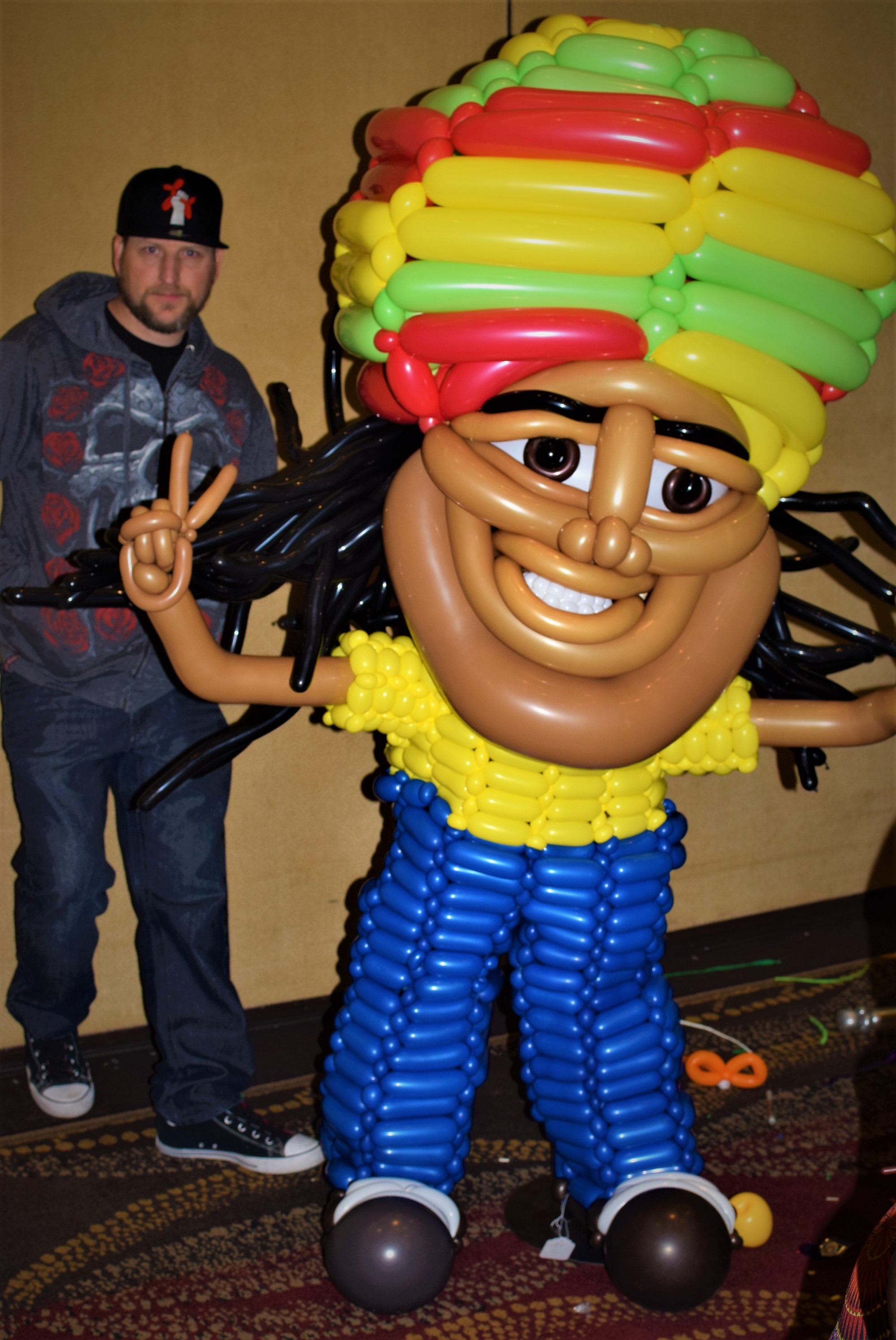 Rasta Man Balloon Costume Sculpture