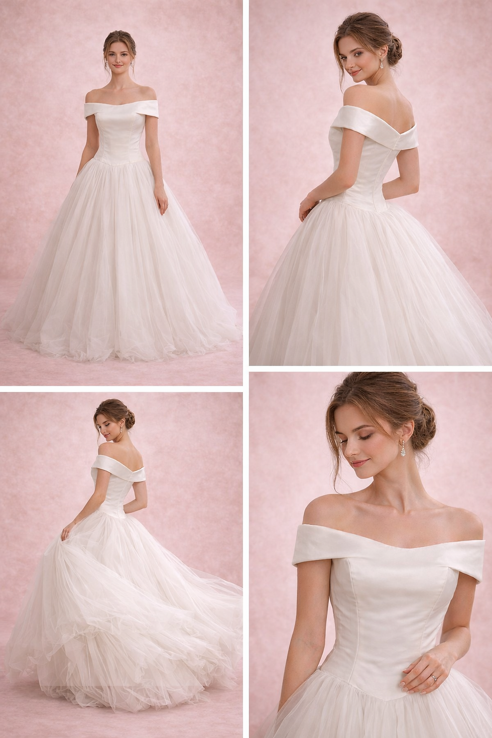 Thumbnail: Satin Tulle Princess Gown