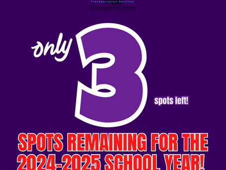 🚨3 SPOTS OPEN🚌