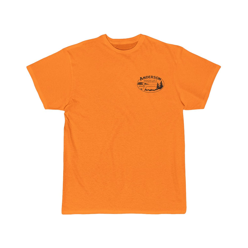 Thumbnail: Safety orange t-shirt: Anderson Dock Lift and Outdoor Services logo