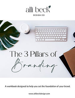 Mock up of Alli Beck's 3 Pillars of Branding workbook