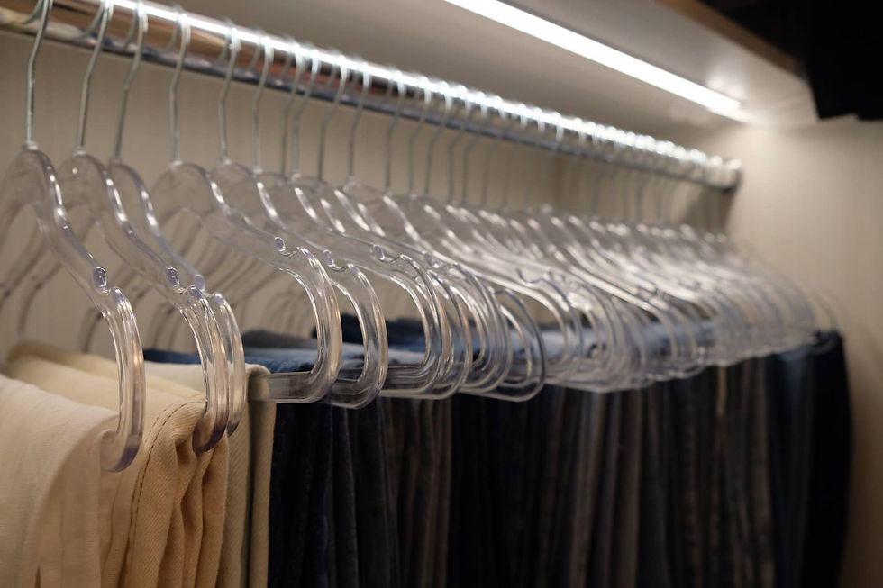 Closet organization trick: Pants on kids hangers