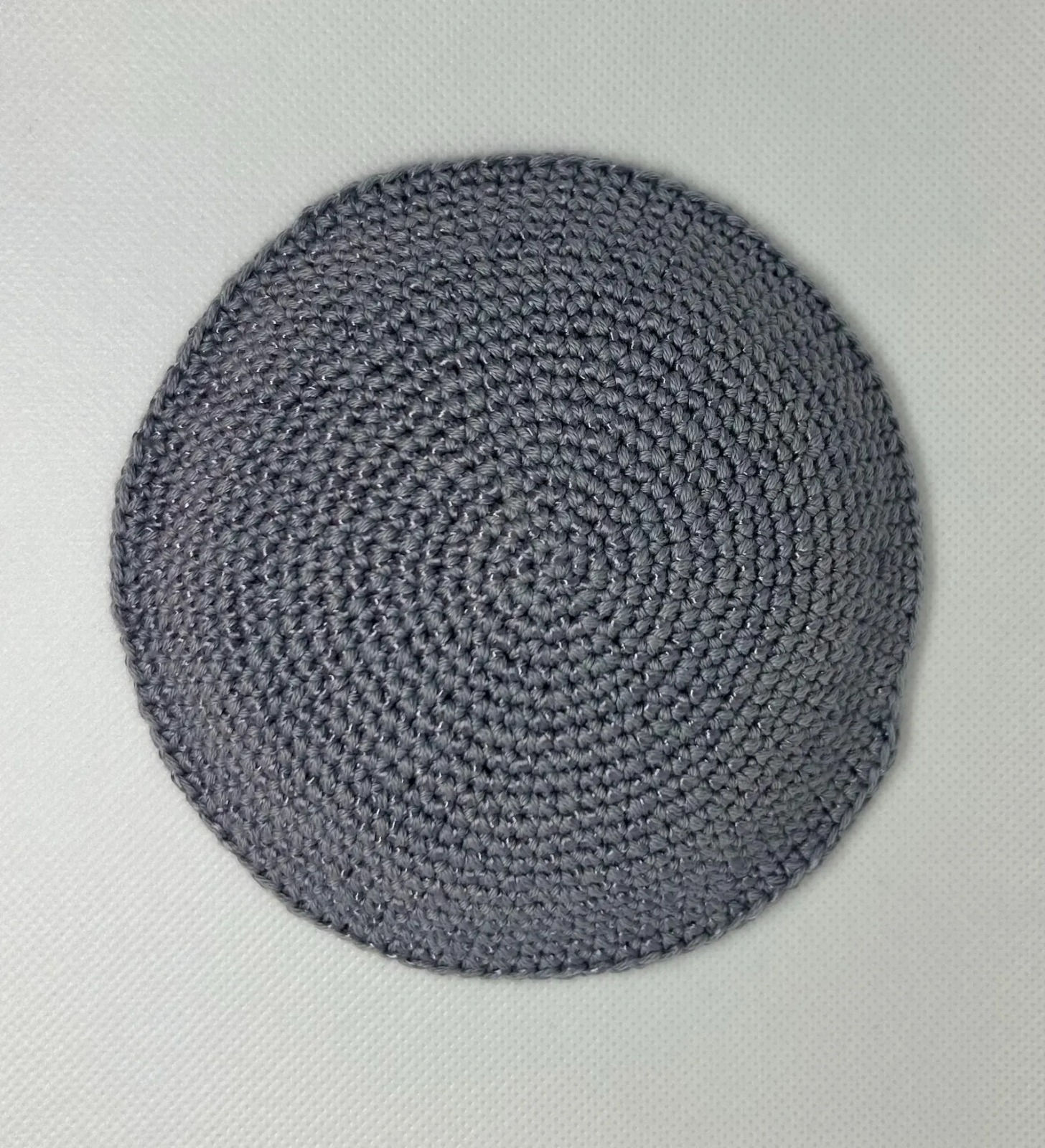 Crocheted Solid Kippah – Gray