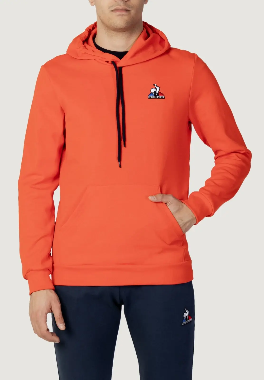 Felpa con cappuccio LE COQ SPORTIF, colore arancione