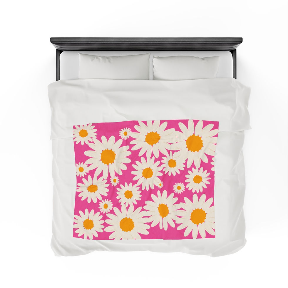 Thumbnail: Daisies Pink Plush Blanket