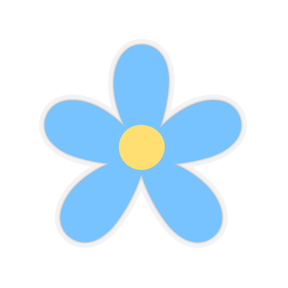 Thumbnail: Blue flower Kiss-Cut Stickers