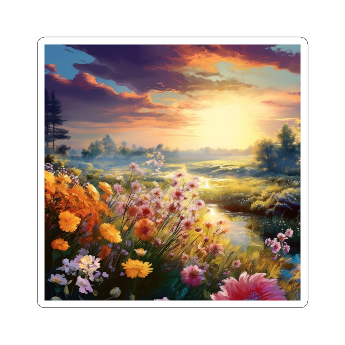 Vibrant Floral Stickers, Nature-Inspired, Gift for Flower Lovers, Spring