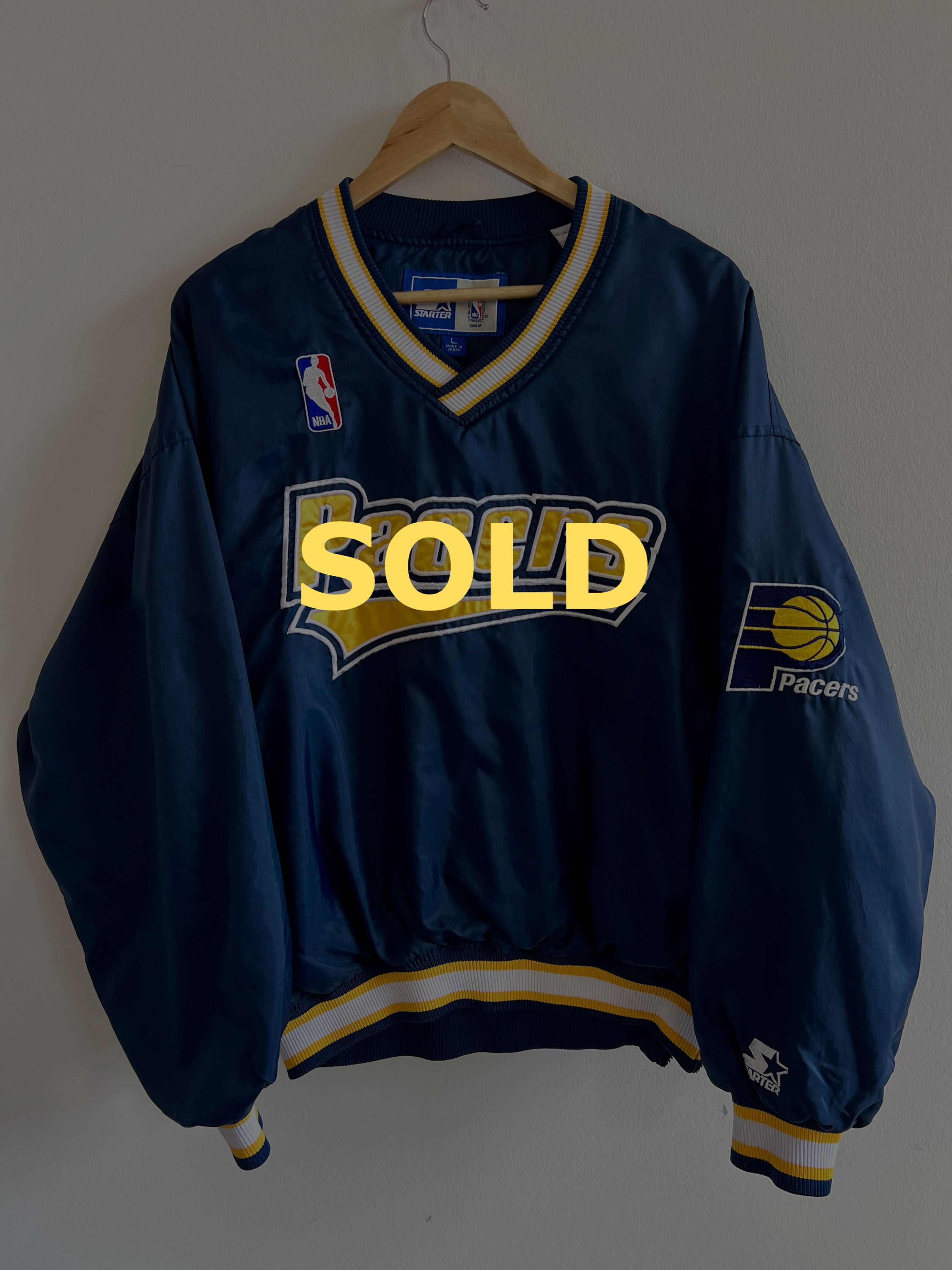 1990s Indiana Pacers Starter Pullover Windbreaker Jacket - L/XL