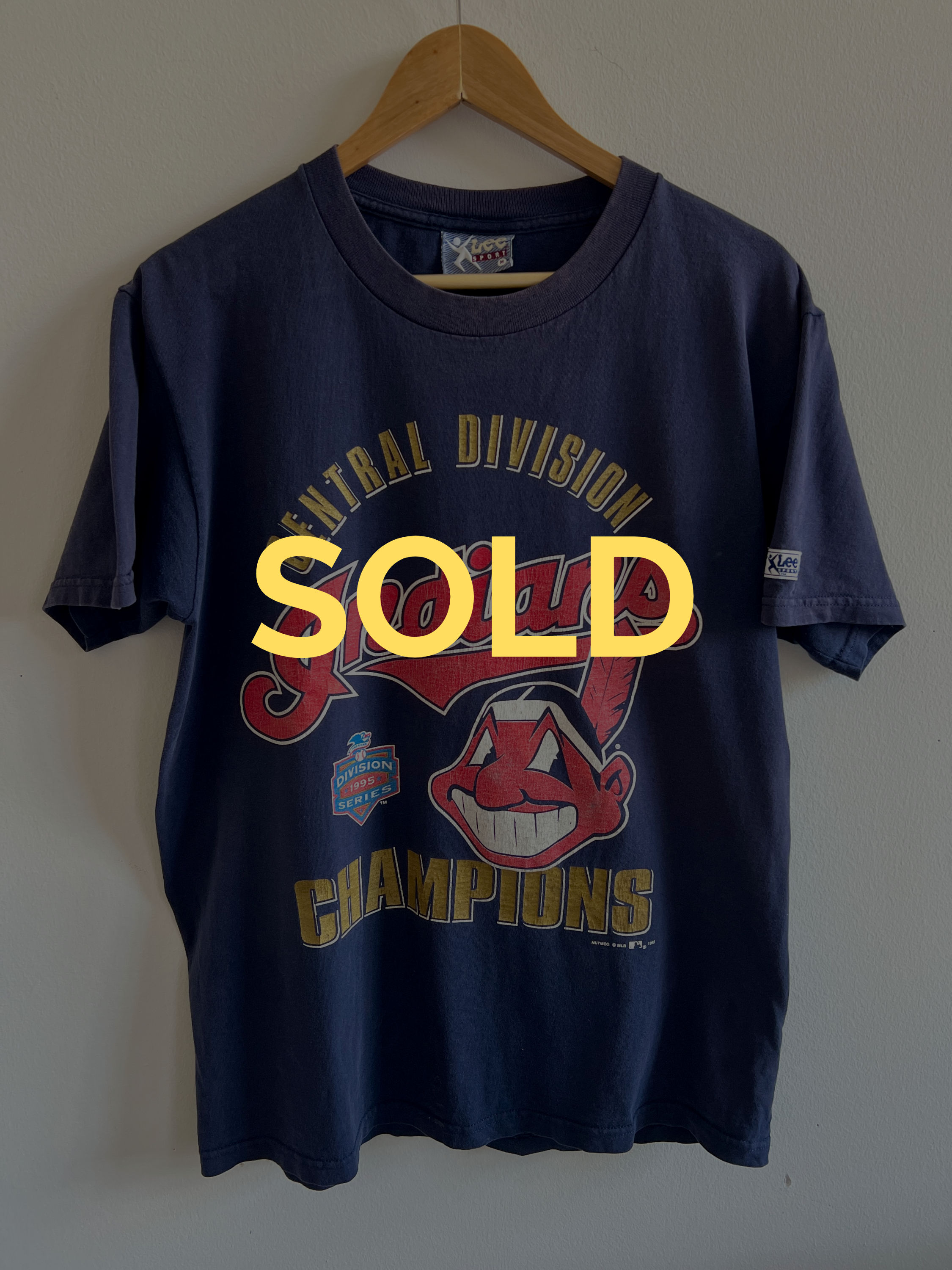 1995 Cleveland Indians AL Central Division Champions T-Shirt - M