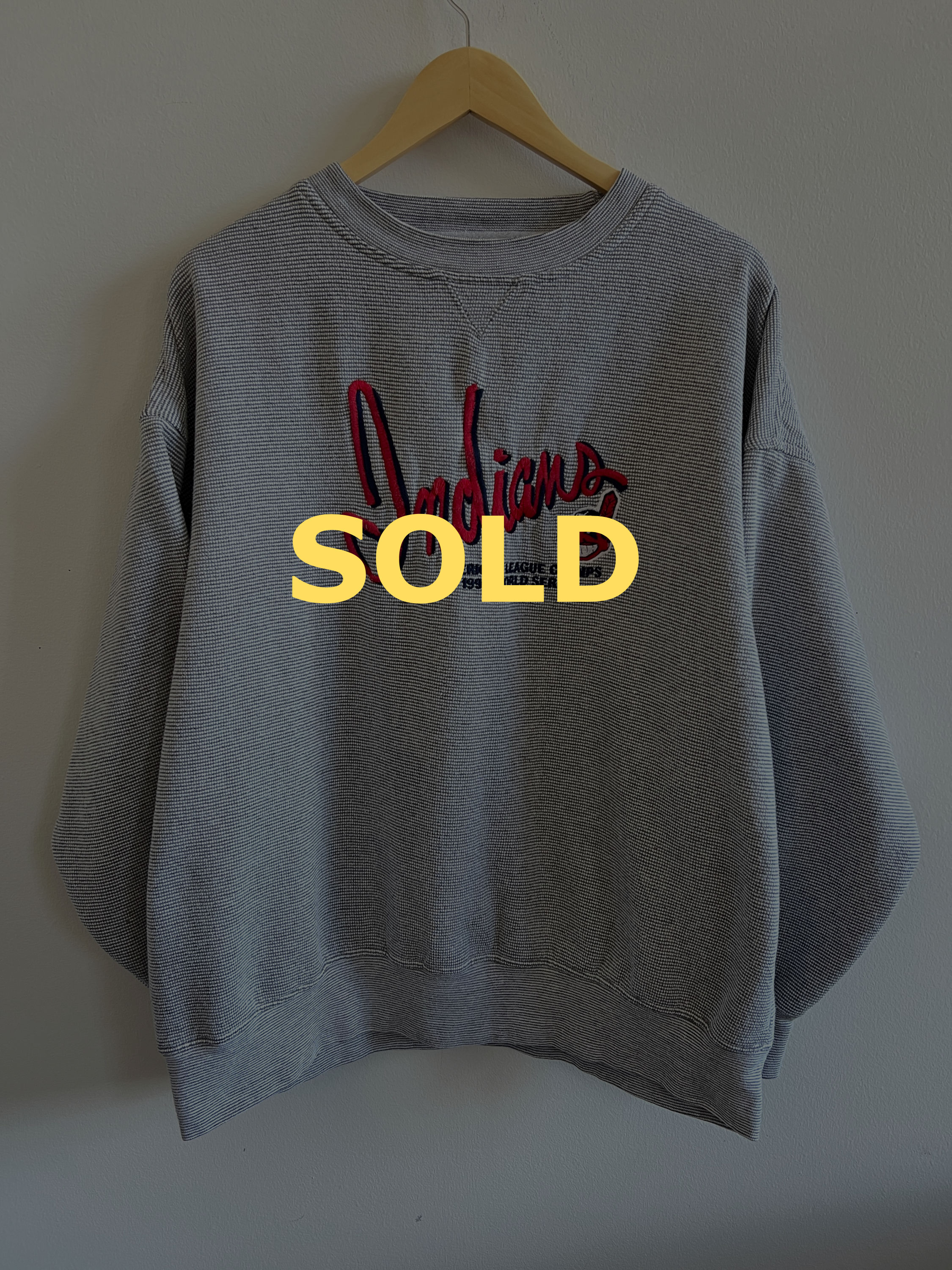 1995 Cleveland Indians AL League Heavyweight Crewneck Sweatshirt - XL