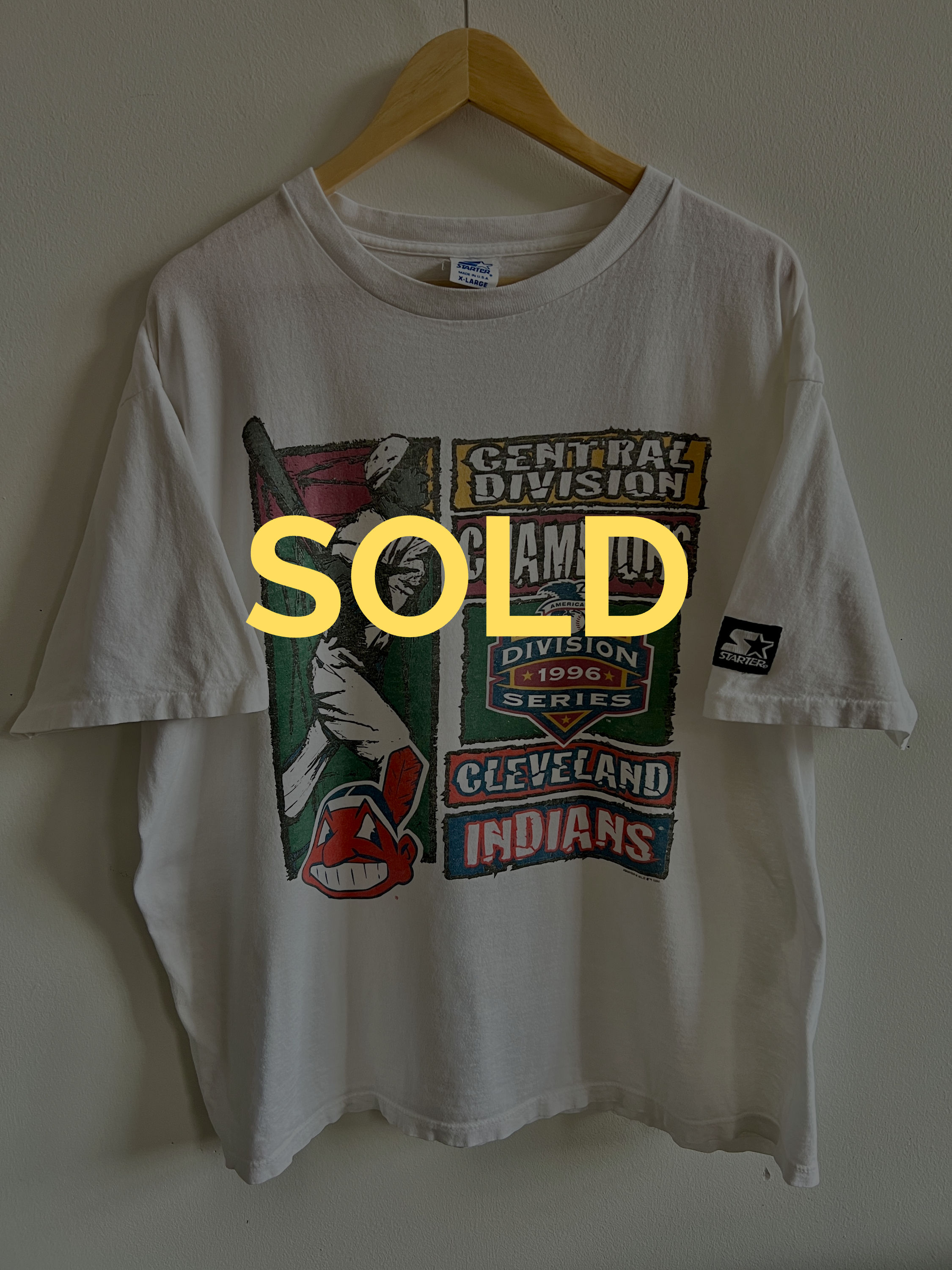 1996 Cleveland Indians AL Central Champions T-Shirt - XL