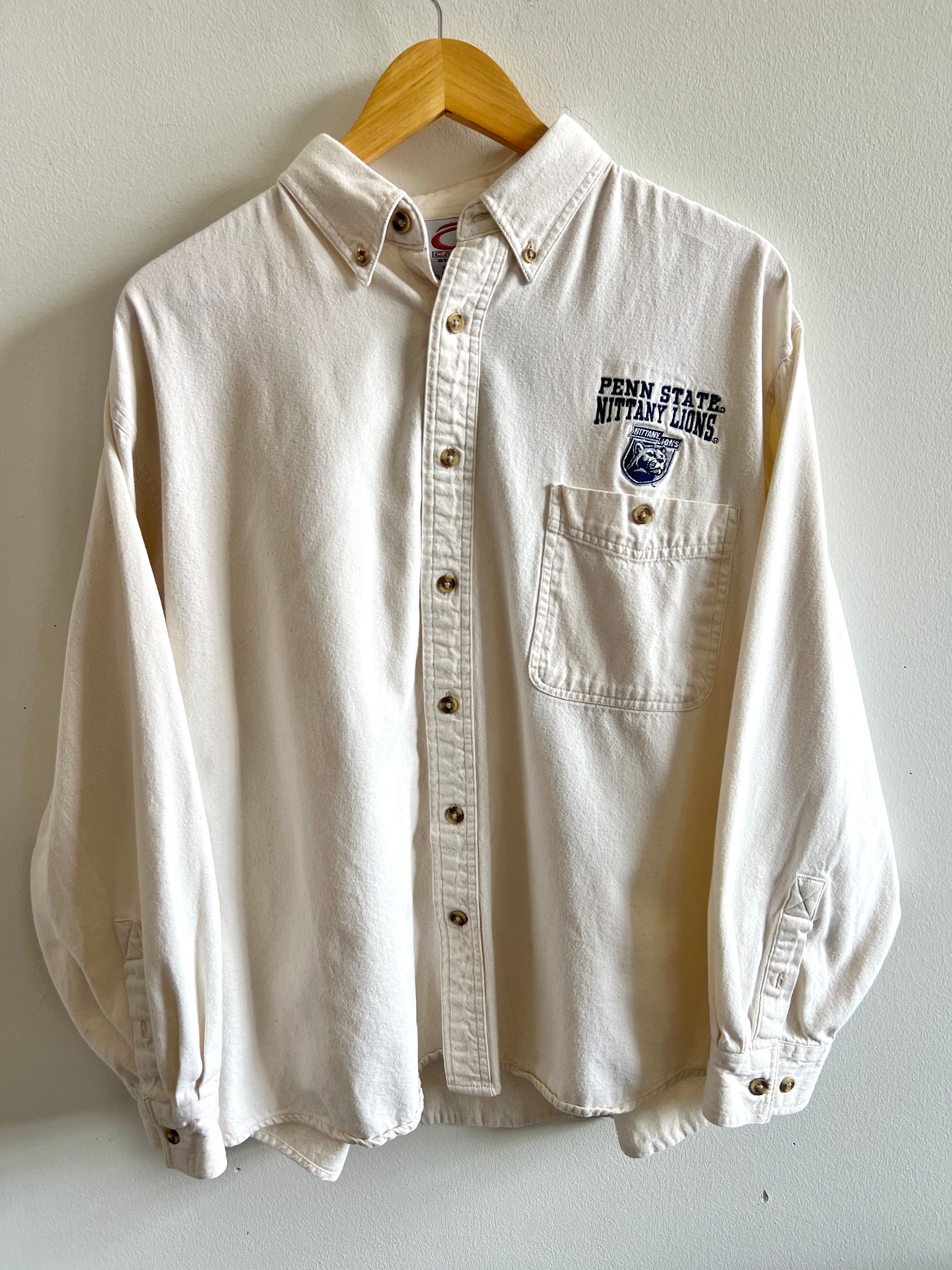 1990s Penn State University Denim Button-Down Shirt - L