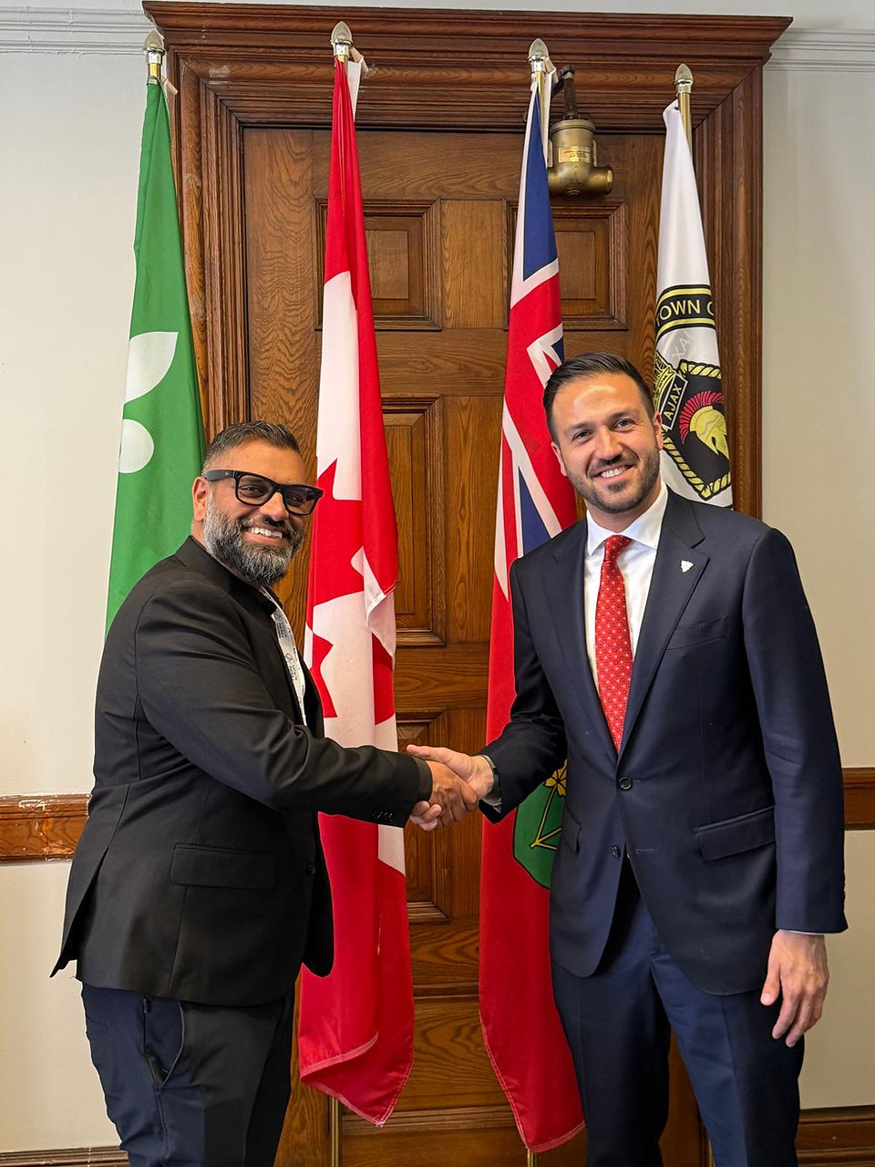 Mil Patel With Rob Cerjanec at Board of Trade event at Queens Park