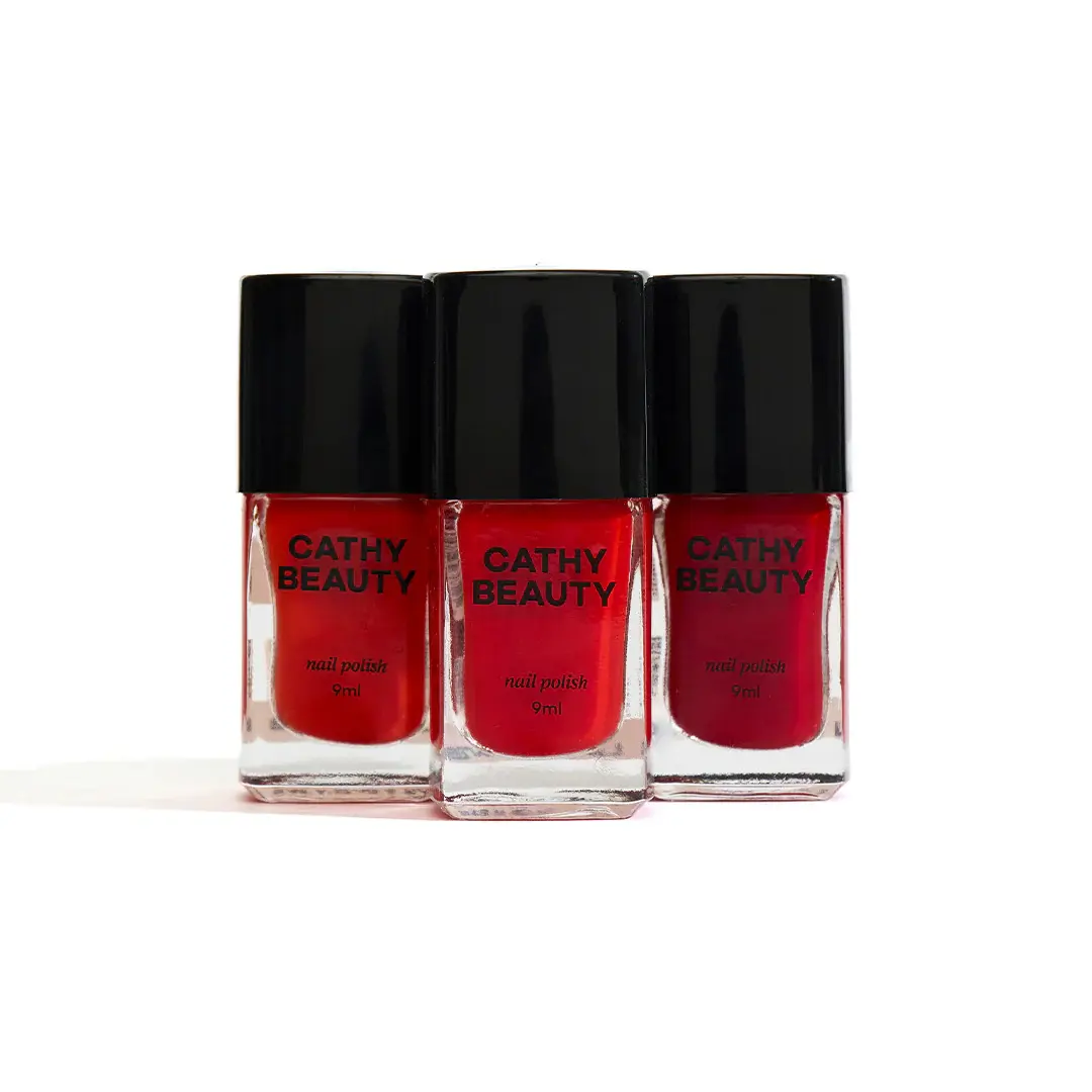 Trio de Esmaltes Morango Bango Cathy Beauty