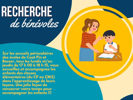 Recherche bénévoles aide aux devoirs