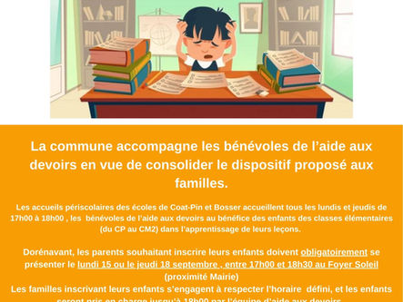 Inscriptions aide aux devoirs