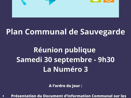 Réunion publique : Plan Communal de Sauvegarde