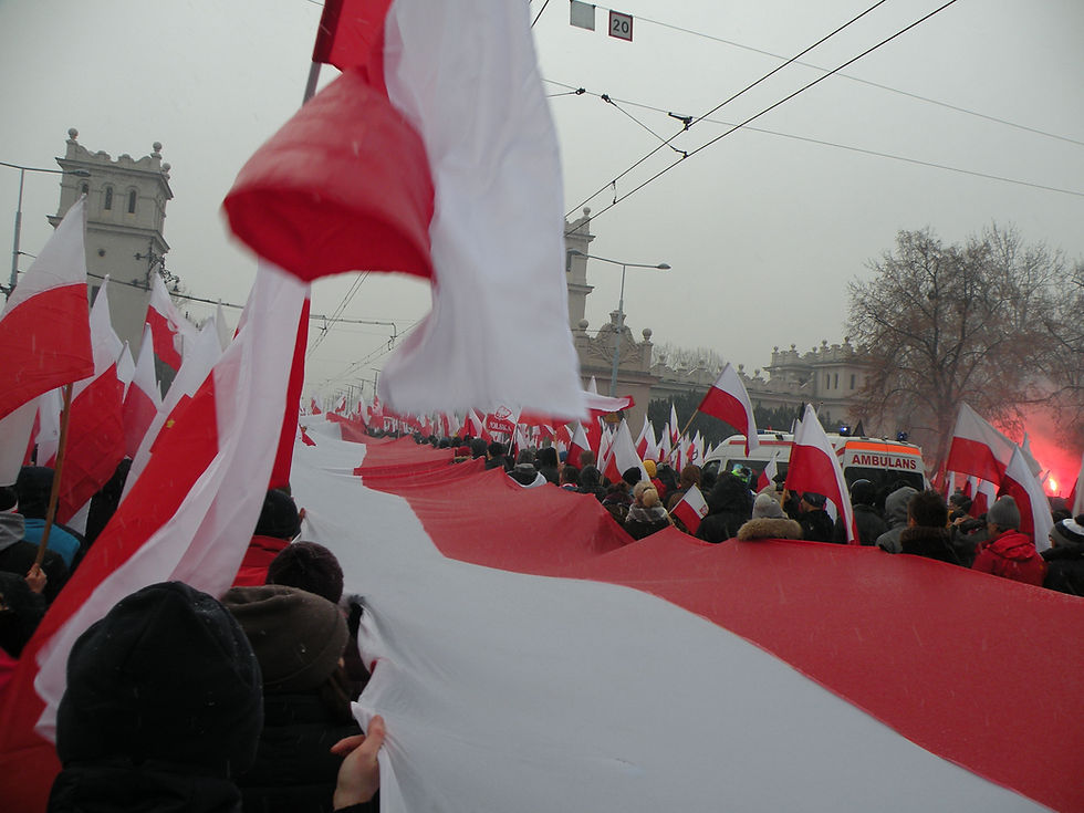 Ogromna flaga podczas Marszu