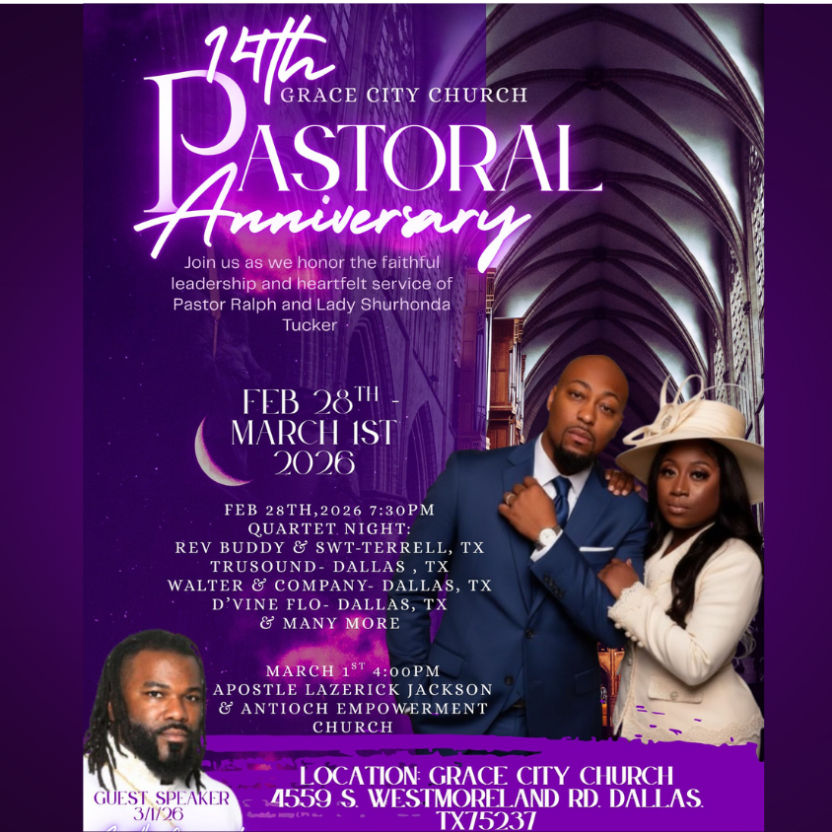 14th GRACE CITY CHURCH PASTORIAL ANNIVERSARY: PASTOR RALPH AND LADY SHURONDA TUCKER