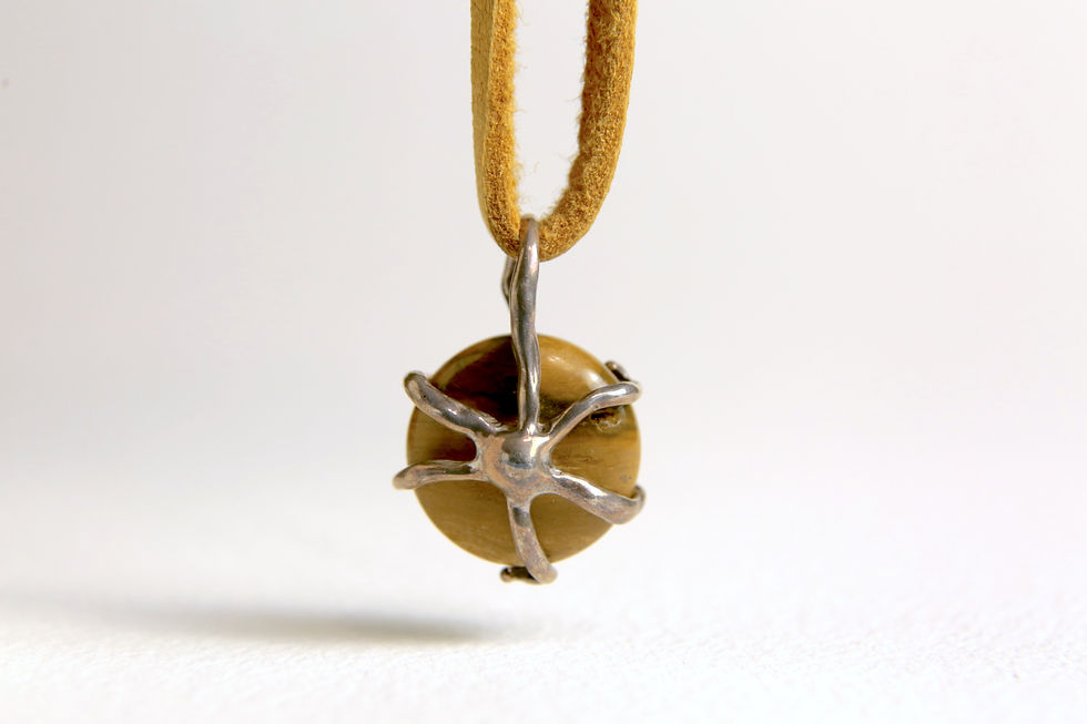 Ocean jasper pendant, organically wrapped in antiqued sterling silver OOAK