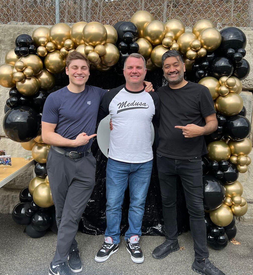 Tomas with Andrew Haner (COO, Medusa Distribution) & Danish Iqbal (Founder & CEO)