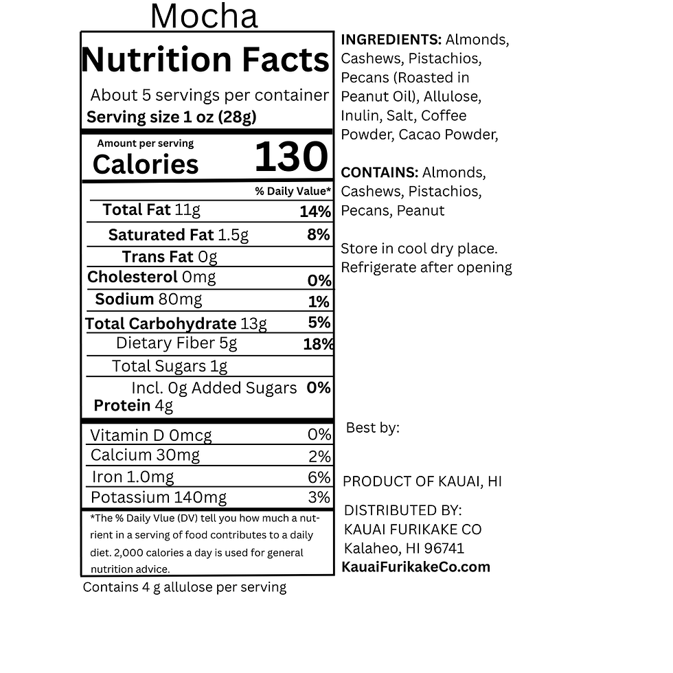 Thumbnail: Mocha nutrition facts, 130 calories