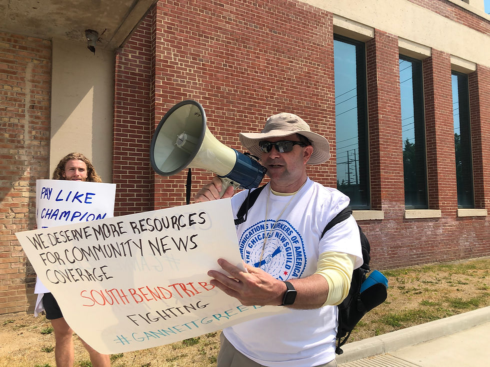 South Bend Tribune staffers protesting