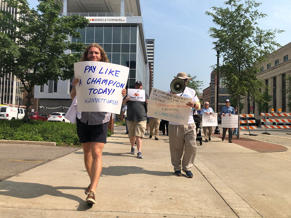 South Bend Tribune staffers protesting