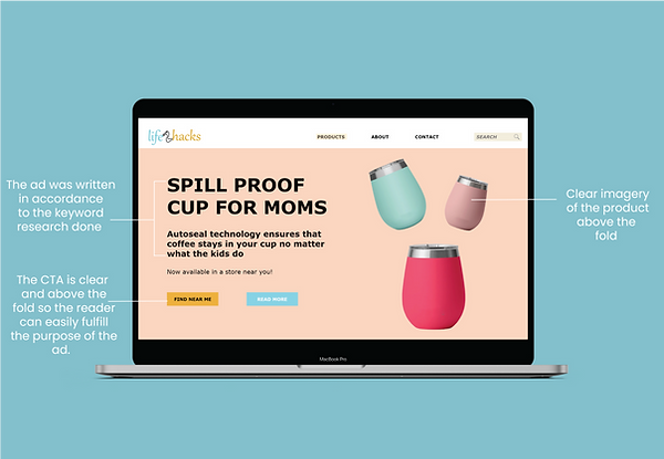 Life hacks product page