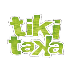 Logo Tiki Taka verde su sfondo nero