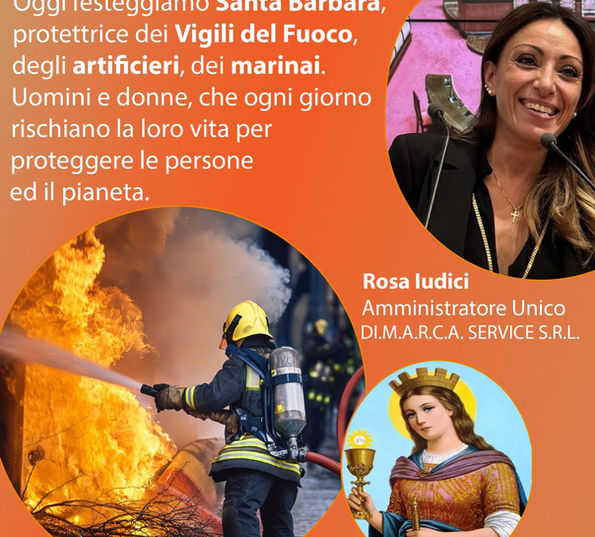 La DI.M.A.R.C.A. SERVICE S.R.L. onora Santa Barbara, protettrice dei Vigili del Fuoco