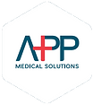 Logo APP Medical Solutions in un esagono bianco.