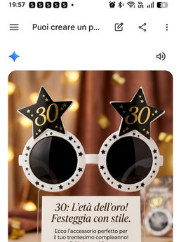 Occhiali festivi per 30esimo compleanno con stelle nere.